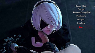 2B Tempts Gamer with Forbidden Desires in Neon-Lit Hentai Quest