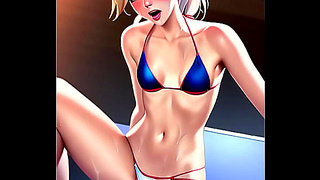 Blonde Goddess Climaxes Hard in Hot Hentai Fantasies