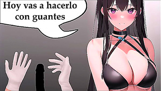 Gloved Tutor Teaches Sensual Blowjob Techniques in Steamy Hentai Class