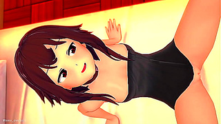 Megumins Sensual Towel Tease Tempts Doctor in Steamy Konosuba Clinic Encounter