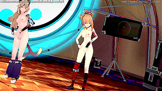Keisha Rides Wild Fantasy Wave With Genshin Girls in Steamy MMD Adventure