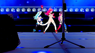 Delta Surrenders to Harem Leaders Allure in Hot Honkai MMD Adventure