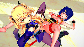 Xiangling Fischls Forbidden Lesbian Romance in Teyvat – Hot 3D Hentai Adventure
