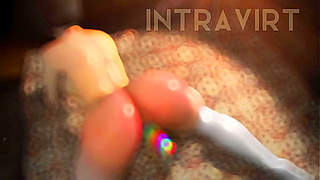 Korean Babe Enjoys Wild Solo Play with Vibrating Toy in Hot 3D Hentai