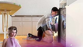 Stepson Catches Busty Stepmom in Steamy Dryer Encounter – Wild 3D Lust Filled Moment