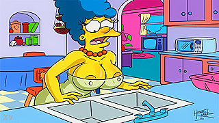 Marge Seduces Homer with Sultry Moves in Horny Simpsons Fantasy Clip