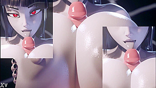 Busty Seductress Tempts with Sensual Blowjob Fantasy in Steamy Hentai Action
