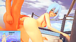 Cute Maid Takes Dual Thrusting from Horny Pokemons in Steamy Anal Encounter