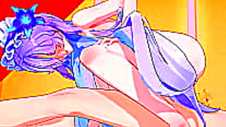 Anime Goddess Gags on Giant Cock in Wild Wuthering Waves Blowjob