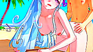 Curvy Hentai Goddess Gets Dominated by Massive Cock on Steamy Beach