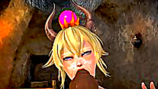 Princess Takes Bowser for a Wild 3D Fantasy Ride Full of Heat Desire